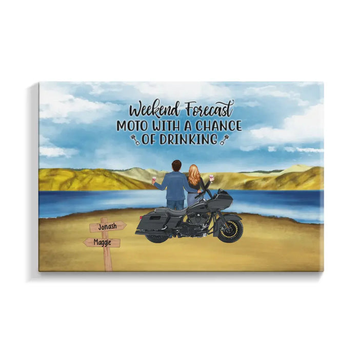 That's What I Do, I Ride, I Drink, and I Know Things - Personalized Gifts Custom Biker Canvas for Couples, Motorcycle Lovers