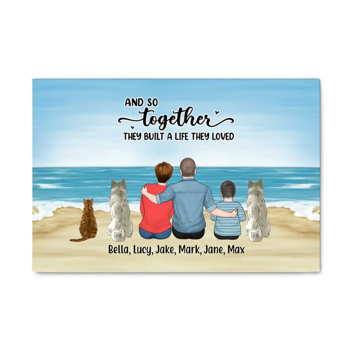 And So Together They Built A Life They Love Parent & Kid - Personalized Gifts Custom Canvas for Fur Family, Dog Cat Lovers