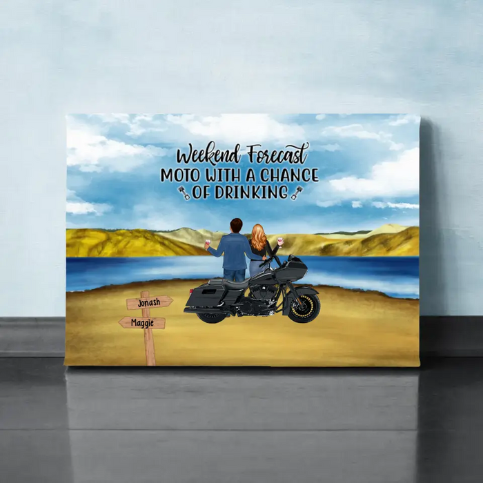 That's What I Do, I Ride, I Drink, and I Know Things - Personalized Gifts Custom Biker Canvas for Couples, Motorcycle Lovers