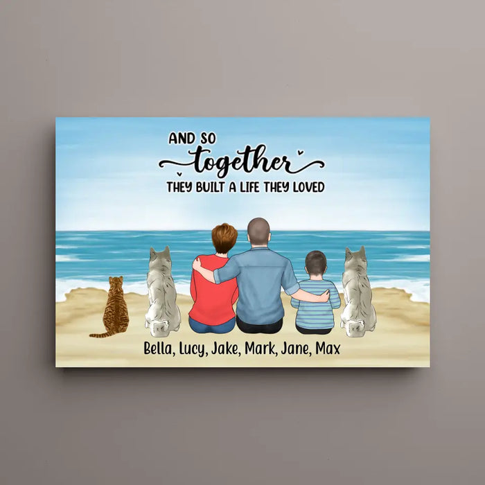 And So Together They Built A Life They Love Parent & Kid - Personalized Gifts Custom Canvas for Fur Family, Dog Cat Lovers