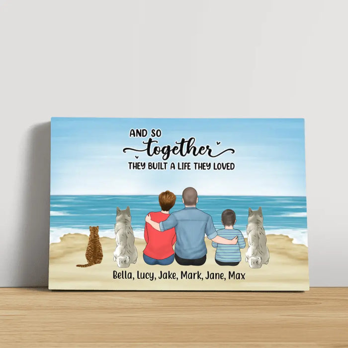 And So Together They Built A Life They Love Parent & Kid - Personalized Gifts Custom Canvas for Fur Family, Dog Cat Lovers