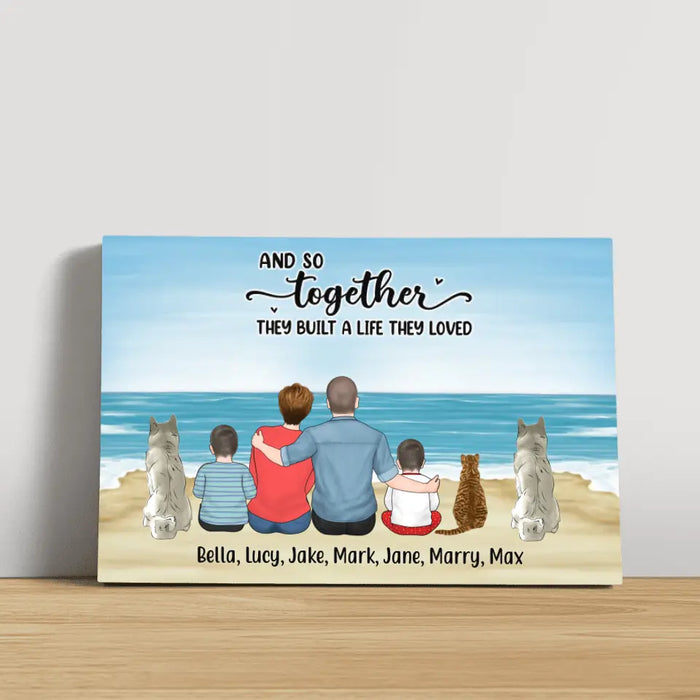 You Me and the Dogs Parent & Kid & Baby - Personalized Gifts Custom Canvas for Fur Family, Dog Cat Lovers