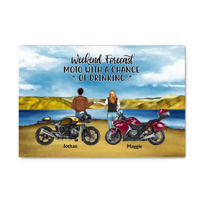 That's What I Do I Ride, I Drink, and I Know Things - Personalized Gifts Custom Motor Canvas for Couples, Motorcycle Lovers