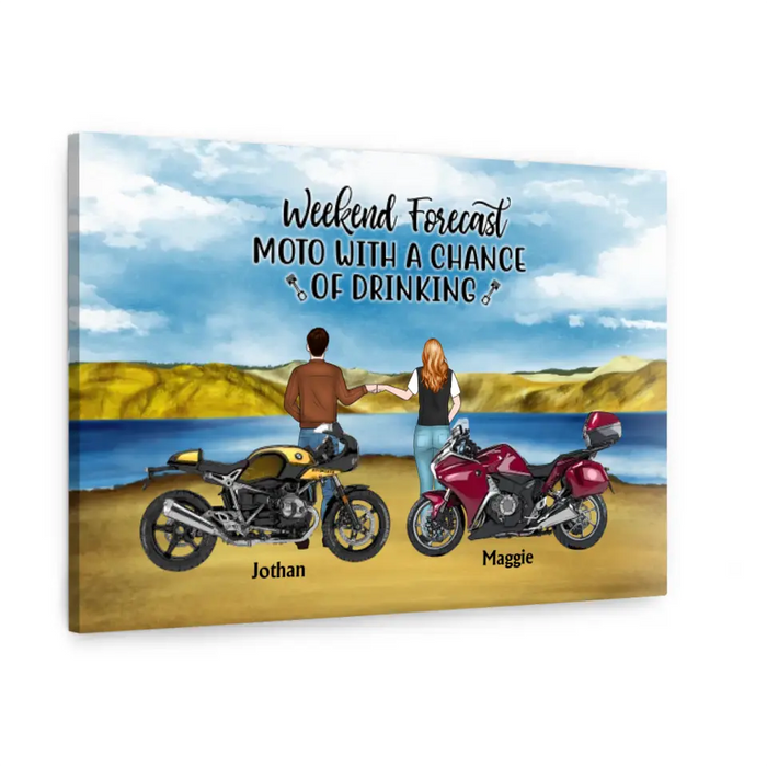 That's What I Do I Ride, I Drink, and I Know Things - Personalized Gifts Custom Motor Canvas for Couples, Motorcycle Lovers