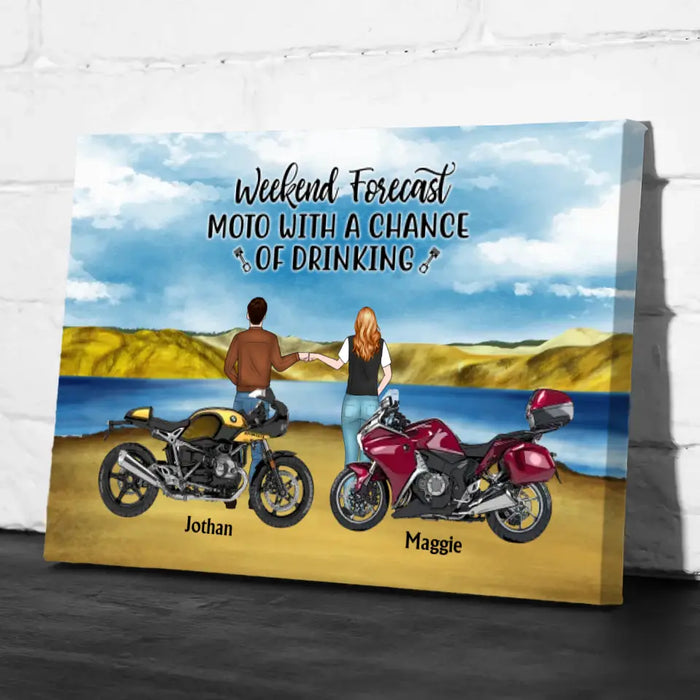 That's What I Do I Ride, I Drink, and I Know Things - Personalized Gifts Custom Motor Canvas for Couples, Motorcycle Lovers