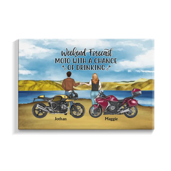 That's What I Do I Ride, I Drink, and I Know Things - Personalized Gifts Custom Motor Canvas for Couples, Motorcycle Lovers