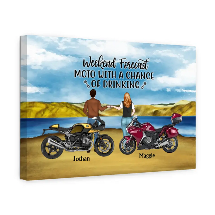 That's What I Do I Ride, I Drink, and I Know Things - Personalized Gifts Custom Motor Canvas for Couples, Motorcycle Lovers