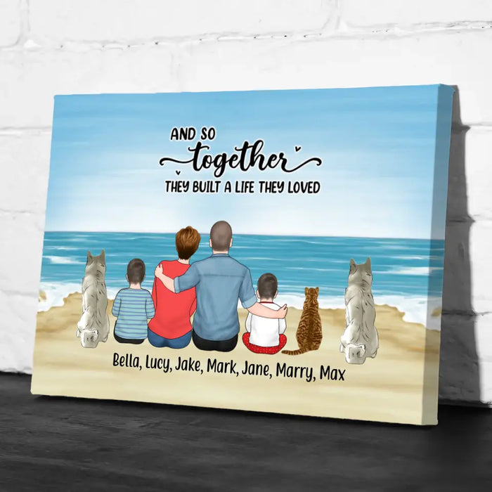 You Me and the Dogs Parent & Kid & Baby - Personalized Gifts Custom Canvas for Fur Family, Dog Cat Lovers