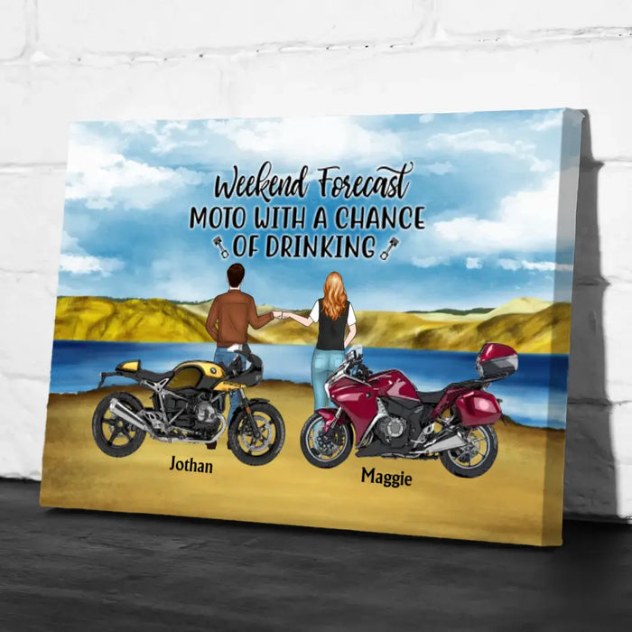 That's What I Do I Ride, I Drink, and I Know Things - Personalized Gifts Custom Motor Canvas for Couples, Motorcycle Lovers