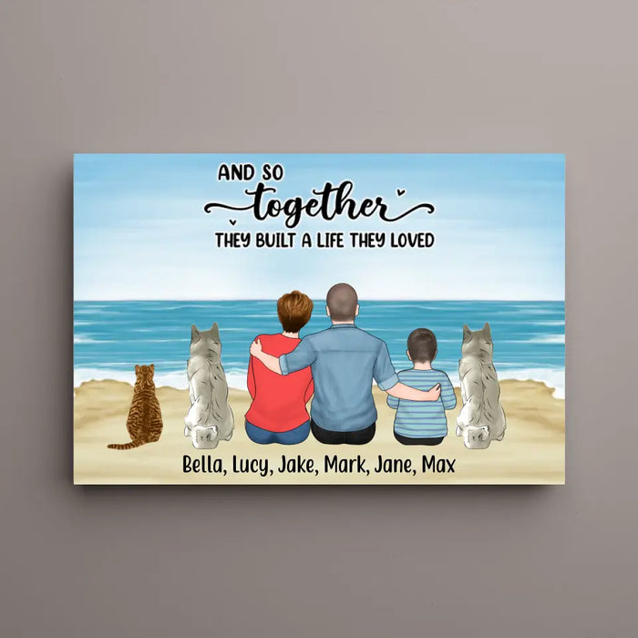 And So Together They Built A Life They Love Parent & Kid - Personalized Gifts Custom Canvas for Fur Family, Dog Cat Lovers