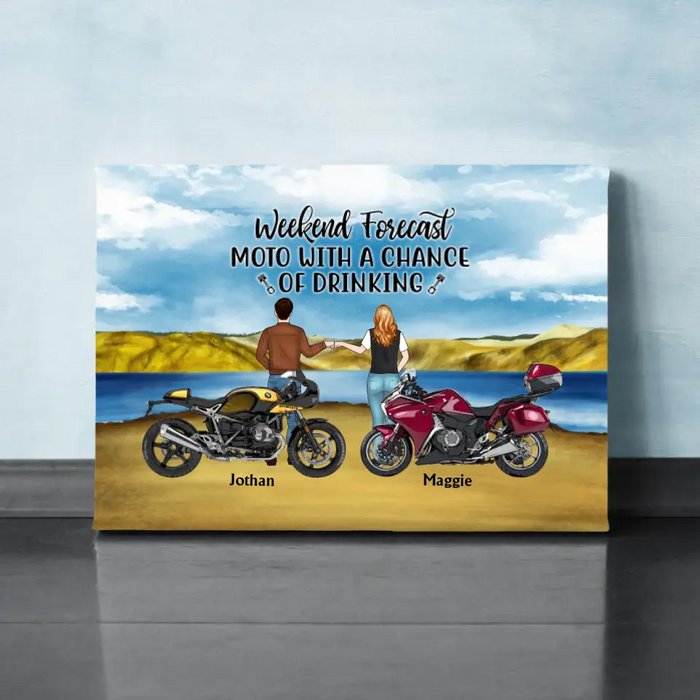 That's What I Do I Ride, I Drink, and I Know Things - Personalized Gifts Custom Motor Canvas for Couples, Motorcycle Lovers