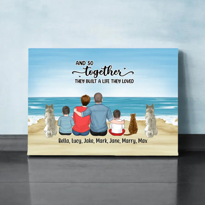 You Me and the Dogs Parent & Kid & Baby - Personalized Gifts Custom Canvas for Fur Family, Dog Cat Lovers