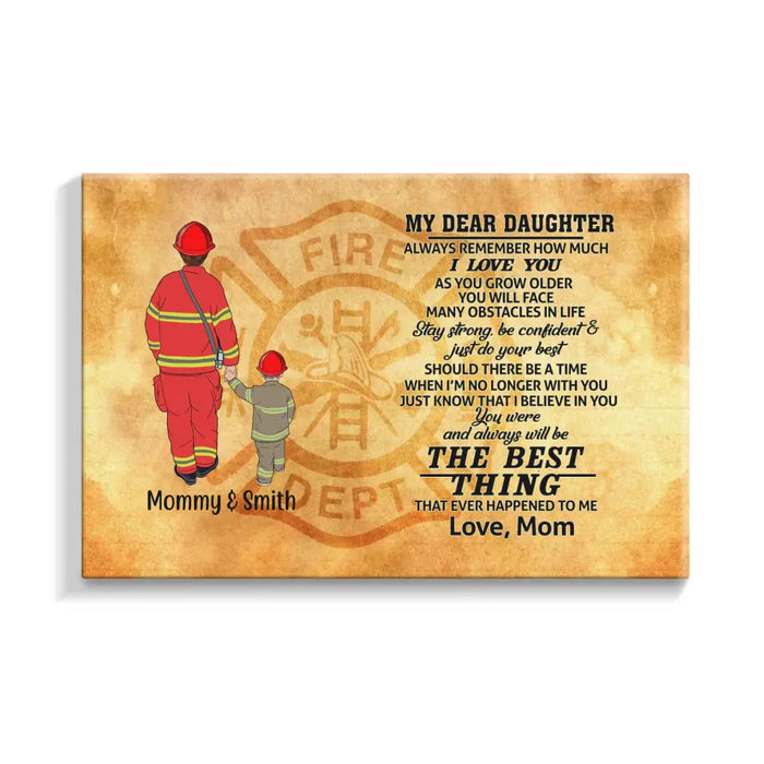 Always Remember How Much I Love You As You Grow Older - Personalized Gifts, Custom Firefighter Canvas for Son or Daughter From Mother