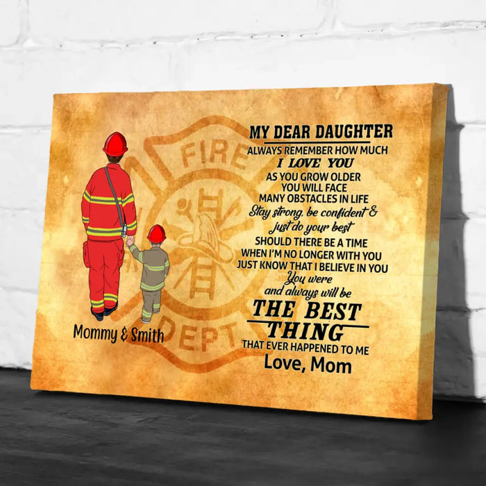 Always Remember How Much I Love You As You Grow Older - Personalized Gifts, Custom Firefighter Canvas for Son or Daughter From Mother