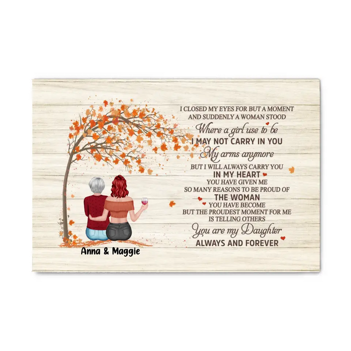 To My Daughter, I Closed My Eyes For But A Moment And Suddenly A Woman - Personalized Gifts Custom Autumn Canvas For Daughter