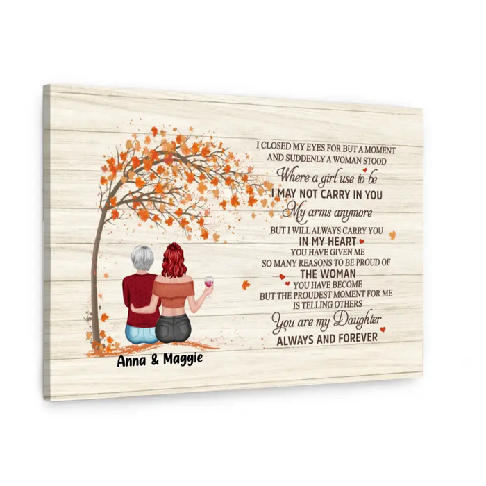 To My Daughter, I Closed My Eyes For But A Moment And Suddenly A Woman - Personalized Gifts Custom Autumn Canvas For Daughter