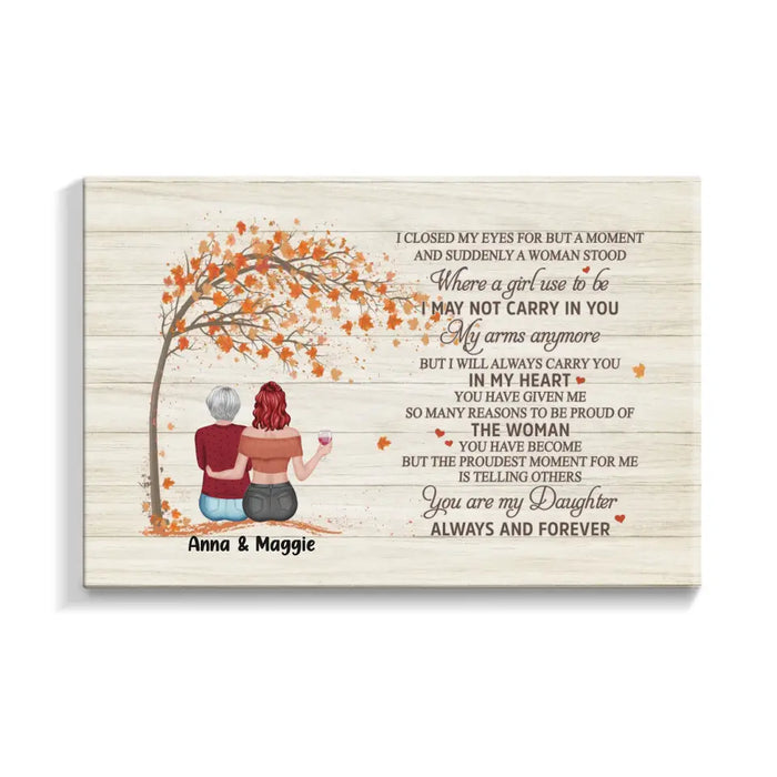 To My Daughter, I Closed My Eyes For But A Moment And Suddenly A Woman - Personalized Gifts Custom Autumn Canvas For Daughter