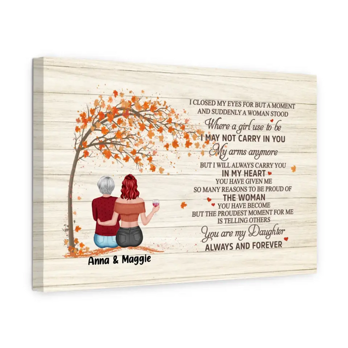 To My Daughter, I Closed My Eyes For But A Moment And Suddenly A Woman - Personalized Gifts Custom Autumn Canvas For Daughter