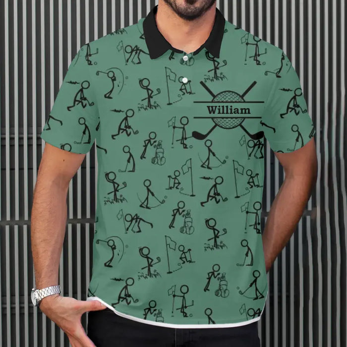 Personalized Golf Polo Shirt for Men, Funny Polo Shirts for Men, Golf Gifts for Dad Grandpa