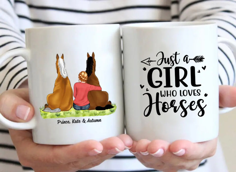 Just A Girl Who Loves Horses - Personalized Horse Girl Mug, Gift For Horse Lovers