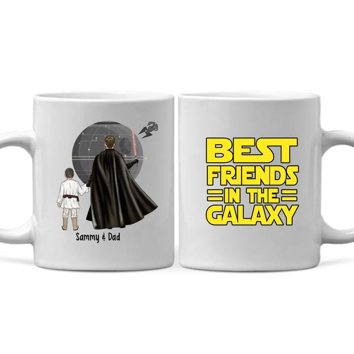 Best Friend in the Galaxy Father and Son Daughter - Father's Day Personalized Gifts Custom Mug for Dad