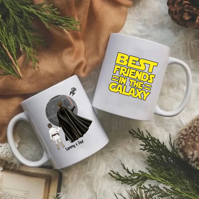 Best Friend in the Galaxy Father and Son Daughter - Father's Day Personalized Gifts Custom Mug for Dad