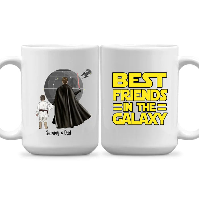 Best Friend in the Galaxy Father and Son Daughter - Father's Day Personalized Gifts Custom Mug for Dad