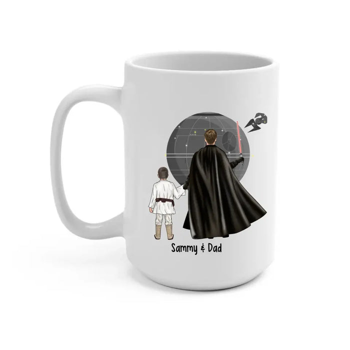 Best Friend in the Galaxy Father and Son Daughter - Father's Day Personalized Gifts Custom Mug for Dad