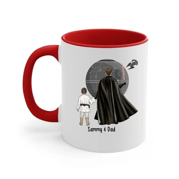 Best Friend in the Galaxy Father and Son Daughter - Father's Day Personalized Gifts Custom Mug for Dad