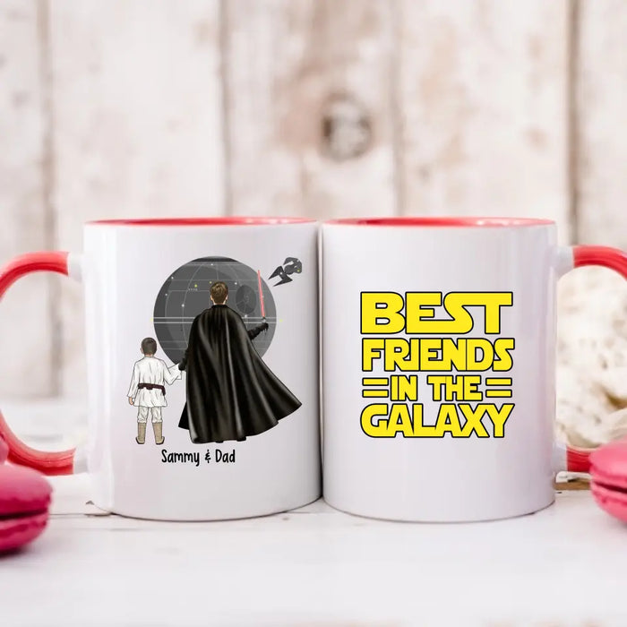 Best Friend in the Galaxy Father and Son Daughter - Father's Day Personalized Gifts Custom Mug for Dad