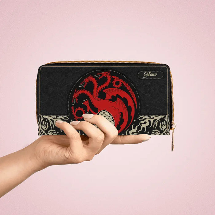 Personalized Hose Targaryen Purse Custom Name Wallet For Team Black, HOTD Fans