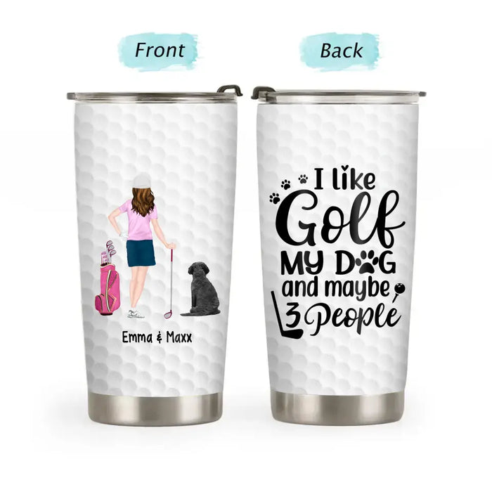 Dogs Solve Most of My Problems, Golf Solves the Rest - Personalized Gifts Custom Golf Tumbler for Dog Mom, Golf Lovers