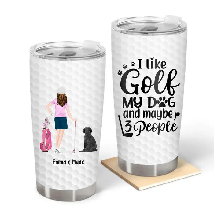 Dogs Solve Most of My Problems, Golf Solves the Rest - Personalized Gifts Custom Golf Tumbler for Dog Mom, Golf Lovers