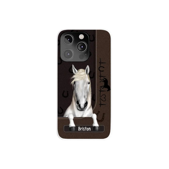 Personalized Gifts Custom Phone Case For Horse Lovers, Horse Heartbeat