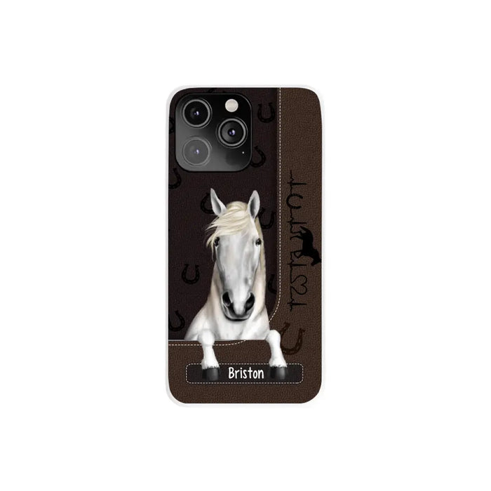 Personalized Gifts Custom Phone Case For Horse Lovers, Horse Heartbeat