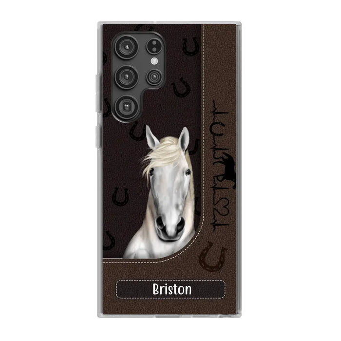 Personalized Gifts Custom Phone Case For Horse Lovers, Horse Heartbeat