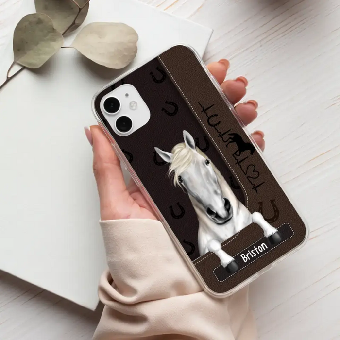 Personalized Gifts Custom Phone Case For Horse Lovers, Horse Heartbeat