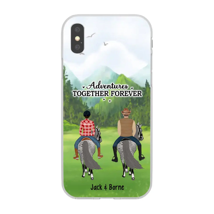 Adventures Together Forever - Personalized Gifts Custom Horse Phone Case for Families and Couples, Horse Riding Lovers