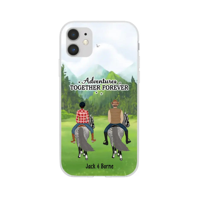 Adventures Together Forever - Personalized Gifts Custom Horse Phone Case for Families and Couples, Horse Riding Lovers