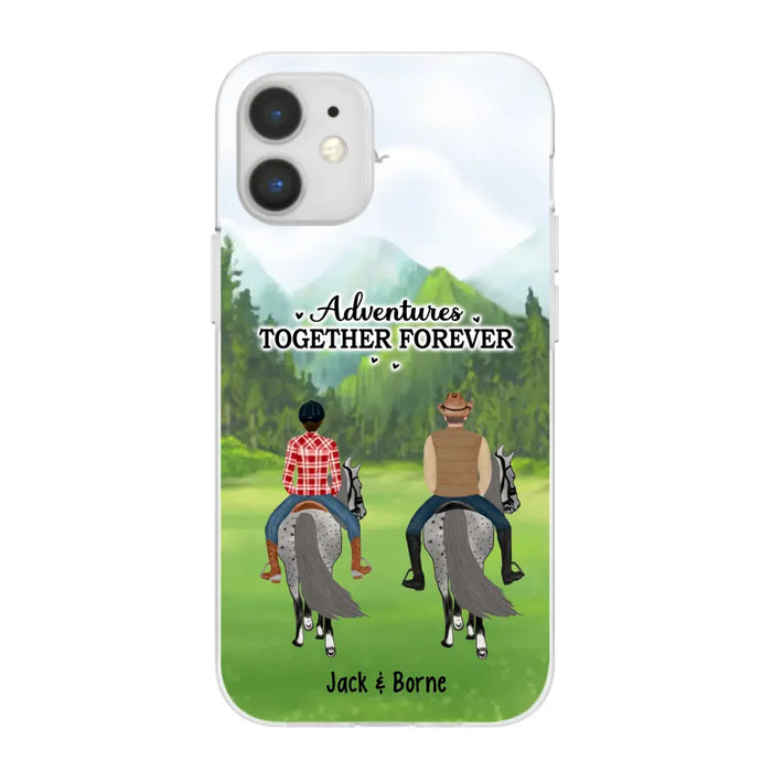 Adventures Together Forever - Personalized Gifts Custom Horse Phone Case for Families and Couples, Horse Riding Lovers