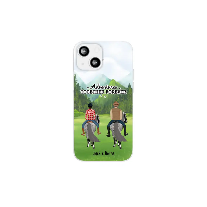 Adventures Together Forever - Personalized Gifts Custom Horse Phone Case for Families and Couples, Horse Riding Lovers