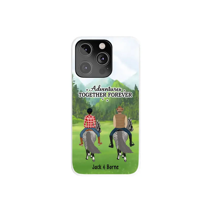 Adventures Together Forever - Personalized Gifts Custom Horse Phone Case for Families and Couples, Horse Riding Lovers