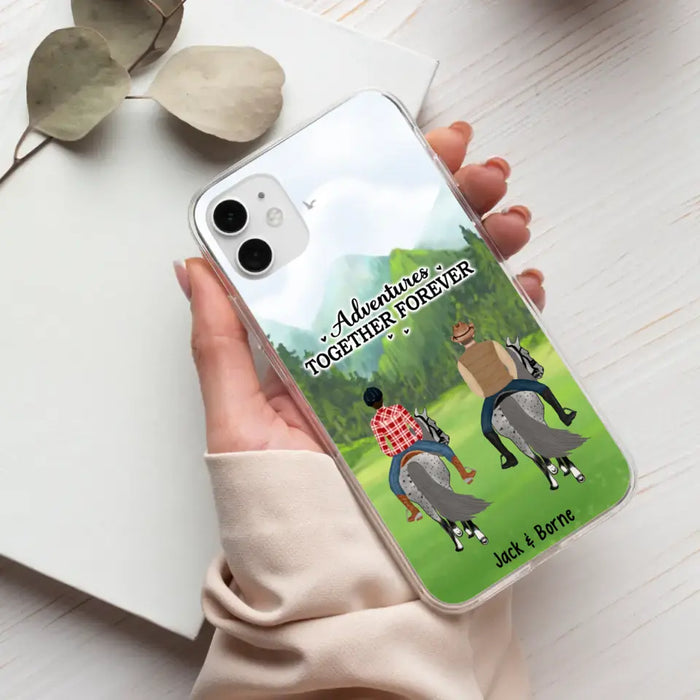 Adventures Together Forever - Personalized Gifts Custom Horse Phone Case for Families and Couples, Horse Riding Lovers