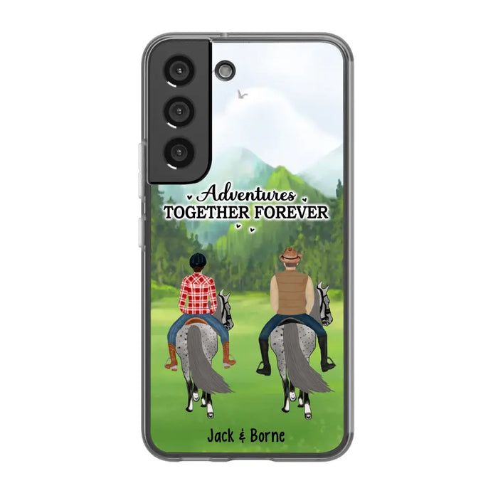 Adventures Together Forever - Personalized Gifts Custom Horse Phone Case for Families and Couples, Horse Riding Lovers