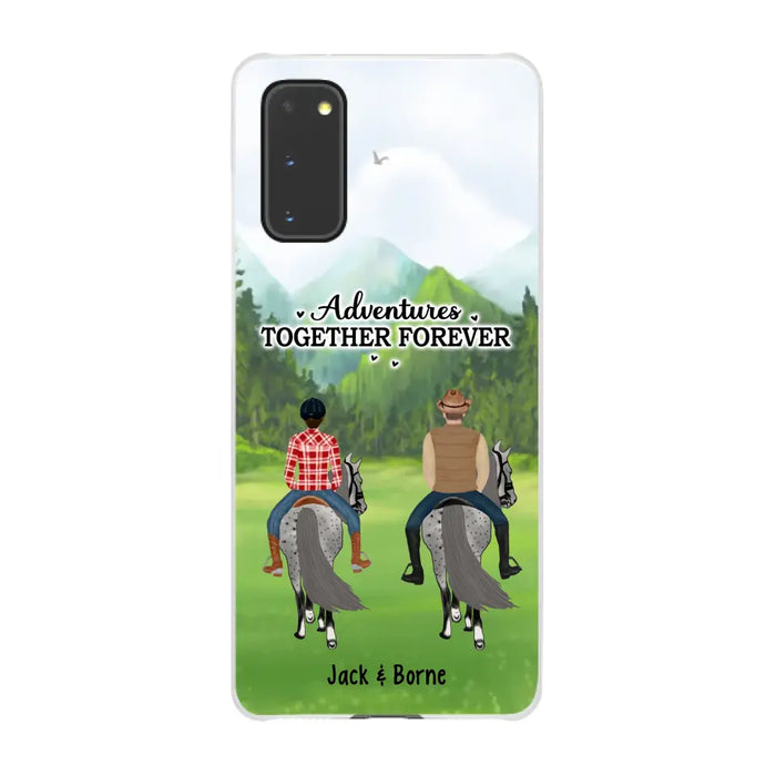 Adventures Together Forever - Personalized Gifts Custom Horse Phone Case for Families and Couples, Horse Riding Lovers