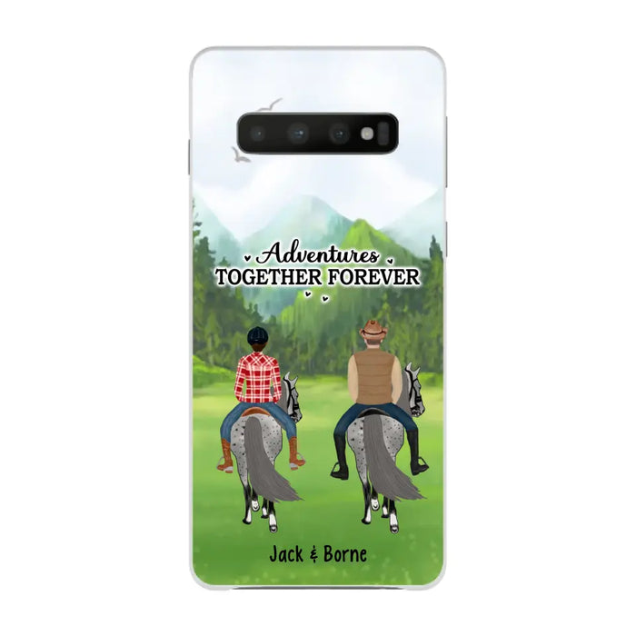 Adventures Together Forever - Personalized Gifts Custom Horse Phone Case for Families and Couples, Horse Riding Lovers