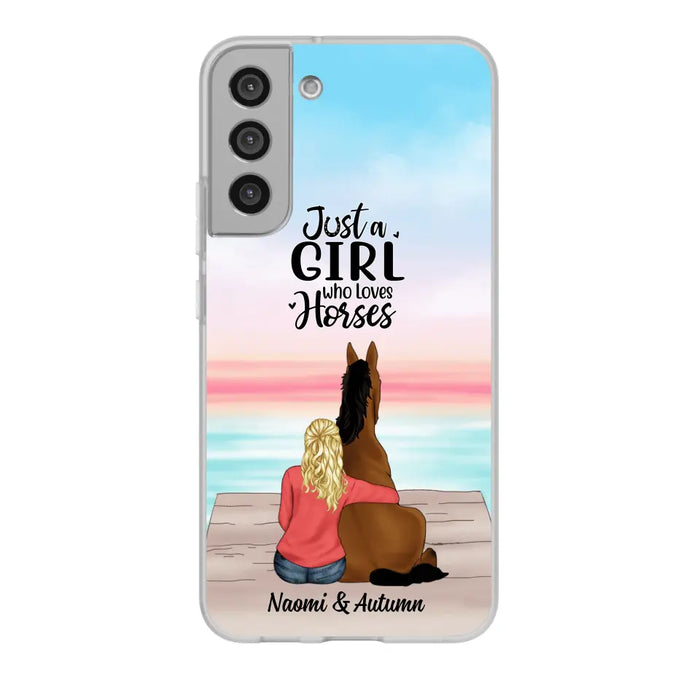 Just A Girl Who Loves Horses - Personalized Phone Case Horse, Custom Horse Girl Case for Horse Lovers, Case For Iphone/Samsung