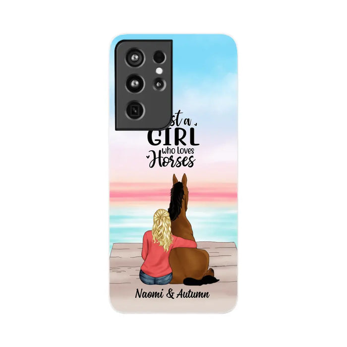 Just A Girl Who Loves Horses - Personalized Phone Case Horse, Custom Horse Girl Case for Horse Lovers, Case For Iphone/Samsung