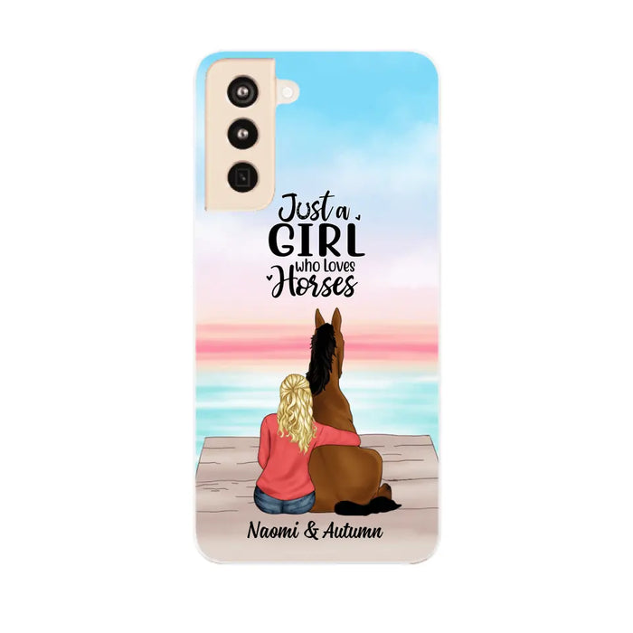 Just A Girl Who Loves Horses - Personalized Phone Case Horse, Custom Horse Girl Case for Horse Lovers, Case For Iphone/Samsung