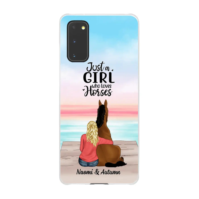 Just A Girl Who Loves Horses - Personalized Phone Case Horse, Custom Horse Girl Case for Horse Lovers, Case For Iphone/Samsung